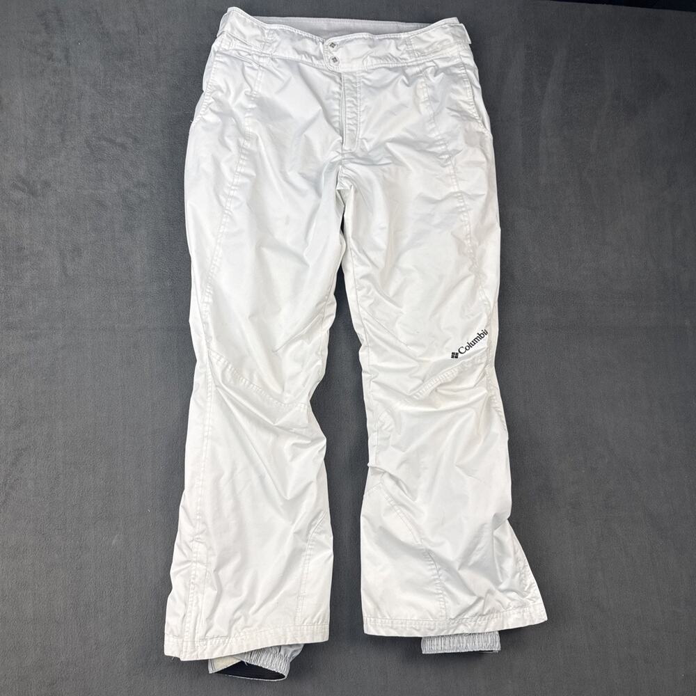 Columbia Snow Pants Womens White Insulated Waterproof Ski Winter Cold Gear Sz M